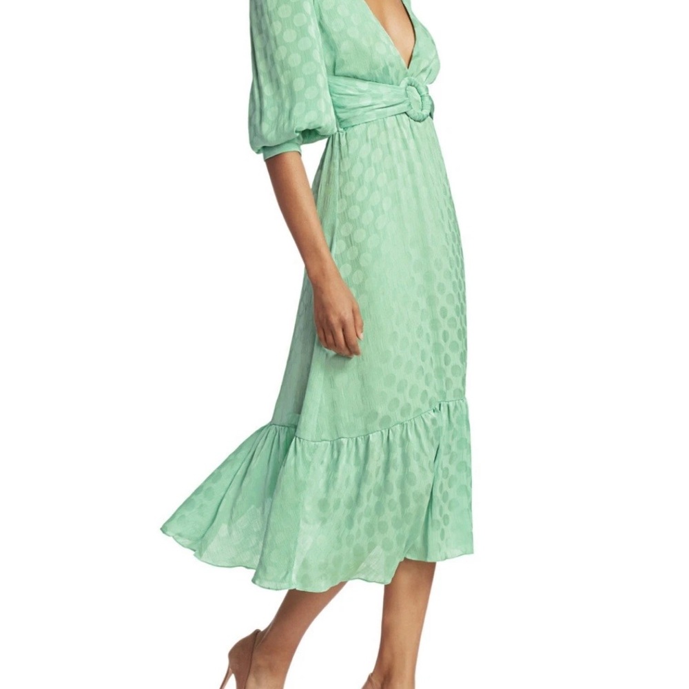 PatBO Green Wrap Ruffled Long Sleeve Dress - Picture 3 of 4